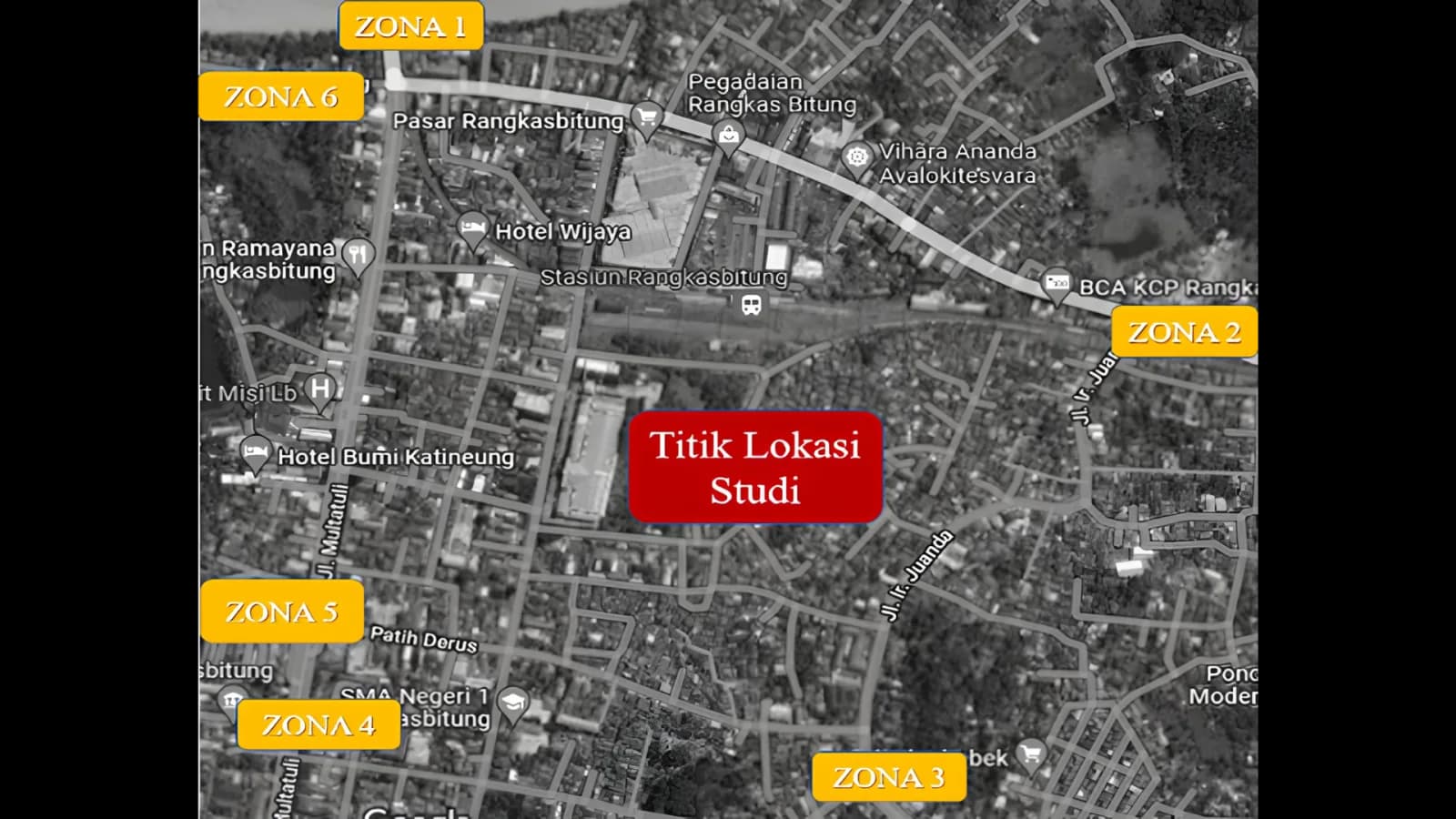 Pembagian zona lalu lintas Stasiun Rangkasbitung