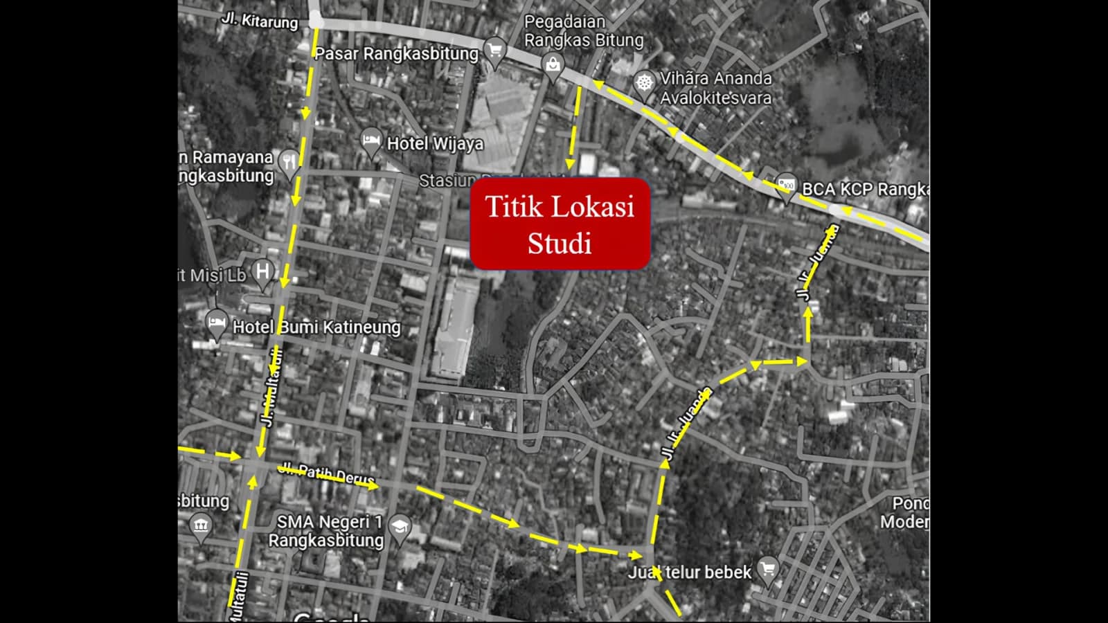 Sirkulasi eksternal menuju Stasiun Rangkasbitung